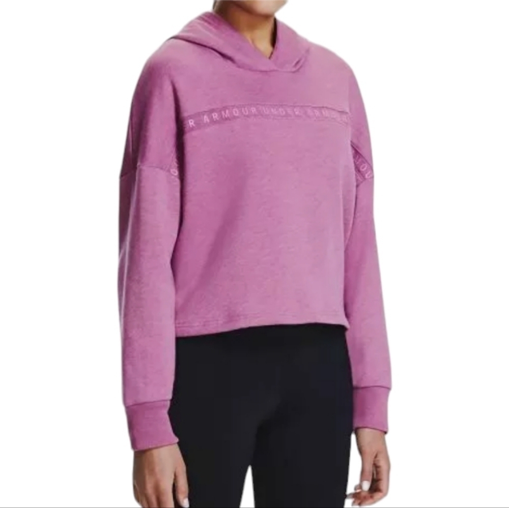 Under Armour Taped Fleece Cropped Hoodie, sz L